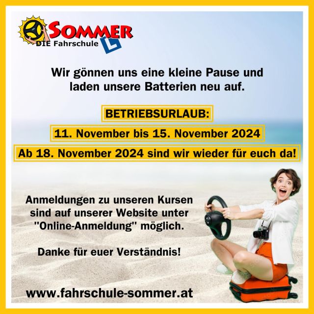 Unser Sommer-Team gönnt sich eine kleine Pause, um danach wieder energiegeladen durchzustarten. #fahrschulesommer #fahrschulevillach #betriebsurlaub #kleinepause #energietanken #batterieaufladen